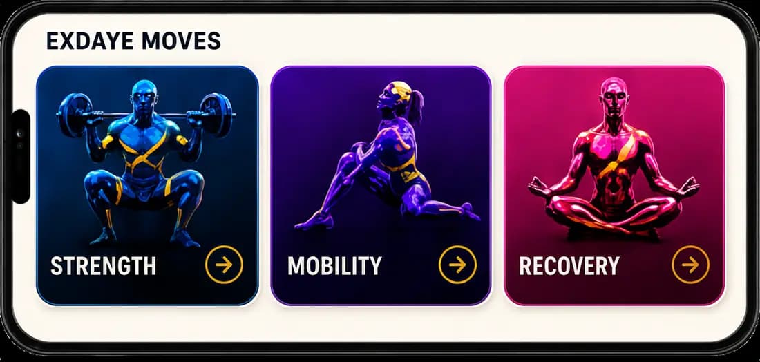 Smart Fit move categories: Strength, Mobility, Recovery